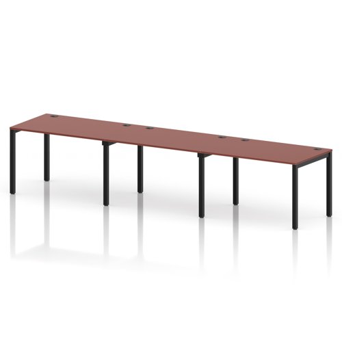 Impulse Bench Single Row 3 Person 1200 Black Frame Office Bench Desk Brick Red