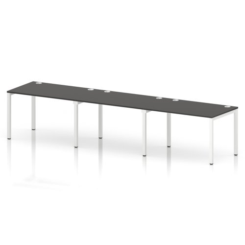 Impulse Bench Single Row 3 Person 1200 White Frame Office Bench Desk Carbon Grey