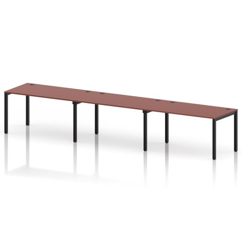 Impulse Bench Single Row 3 Person 1400 Black Frame Office Bench Desk Brick Red