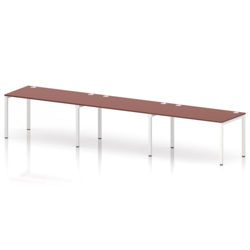 Impulse Bench Single Row 3 Person 1400 White Frame Office Bench Desk Brick Red