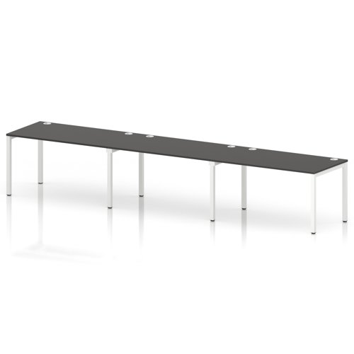 Impulse Bench Single Row 3 Person 1400 White Frame Office Bench Desk Carbon Grey