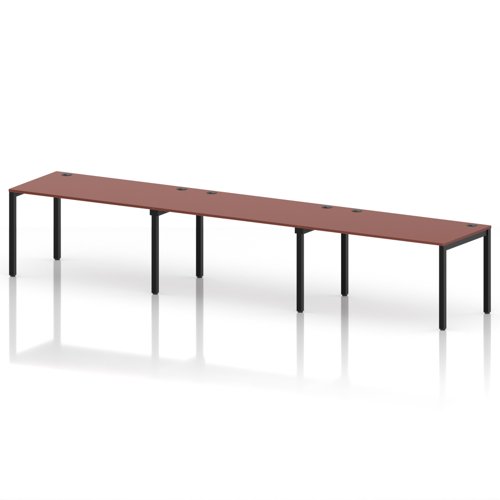 Impulse Bench Single Row 3 Person 1600 Black Frame Office Bench Desk Brick Red