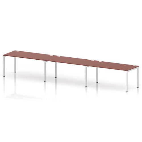 Impulse Bench Single Row 3 Person 1600 White Frame Office Bench Desk Brick Red