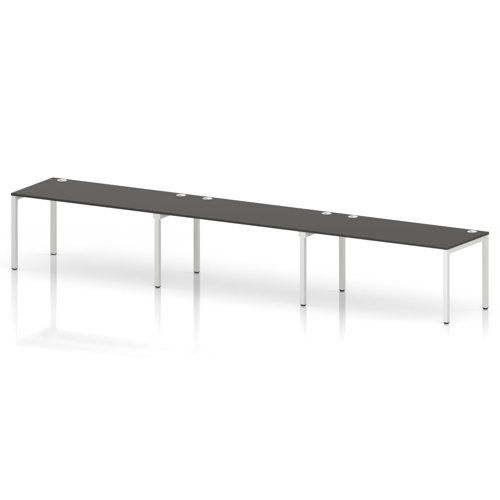 Impulse Bench Single Row 3 Person 1600 White Frame Office Bench Desk Carbon Grey