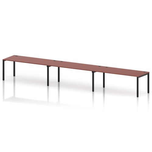 Impulse Bench Single Row 3 Person 1800 Black Frame Office Bench Desk Brick Red