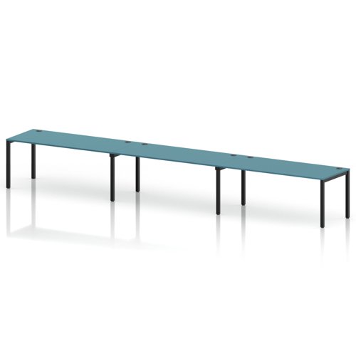 Impulse Bench Single Row 3 Person 1800 Black Frame Office Bench Desk Dark Teal