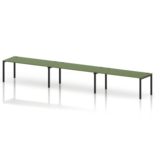 Impulse Bench Single Row 3 Person 1800 Black Frame Office Bench Desk Moss Green