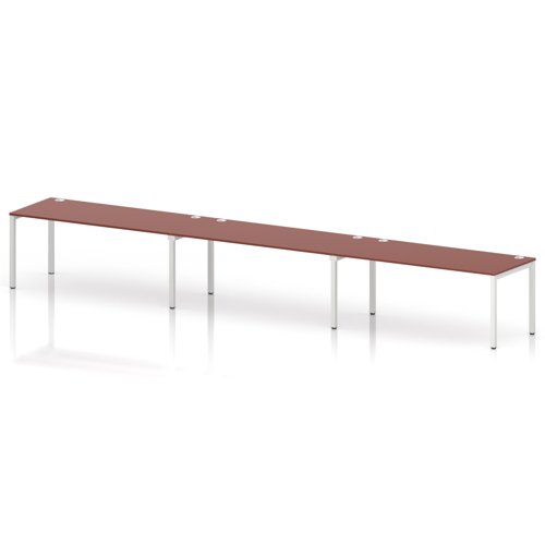 Impulse Bench Single Row 3 Person 1800 White Frame Office Bench Desk Brick Red