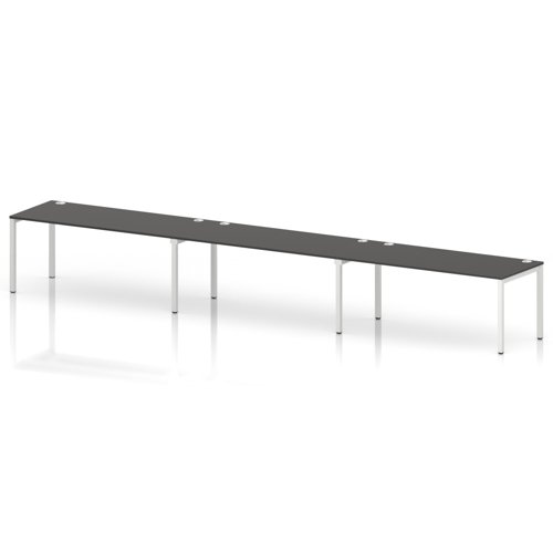 Impulse Bench Single Row 3 Person 1800 White Frame Office Bench Desk Carbon Grey