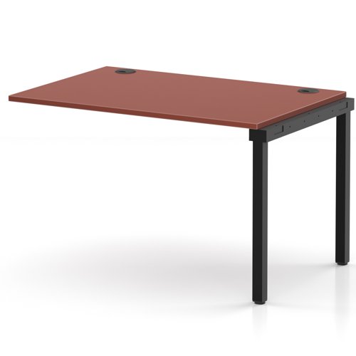 Impulse Bench Single Row Ext Kit 1200 Black Frame Office Bench Desk Brick Red