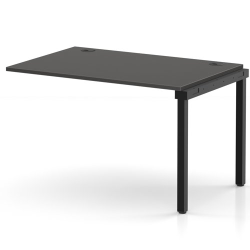 Impulse Bench Single Row Ext Kit 1200 Black Frame Office Bench Desk Carbon Grey