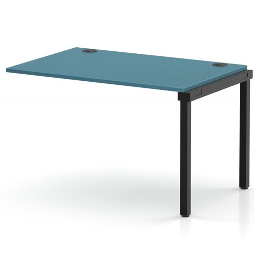 Impulse Bench Single Row Ext Kit 1200 Black Frame Office Bench Desk Dark Teal