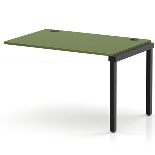 Impulse Bench Single Row Ext Kit 1200 Black Frame Office Bench Desk Moss Green