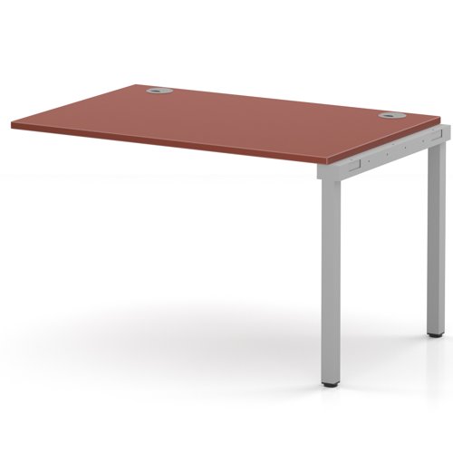 Impulse Bench Single Row Ext Kit 1200 Silver Frame Office Bench Desk Brick Red