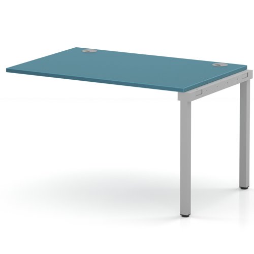 Impulse Bench Single Row Ext Kit 1200 Silver Frame Office Bench Desk Dark Teal