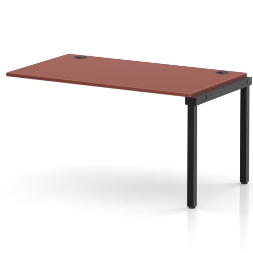 Impulse Bench Single Row Ext Kit 1400 Black Frame Office Bench Desk Brick Red