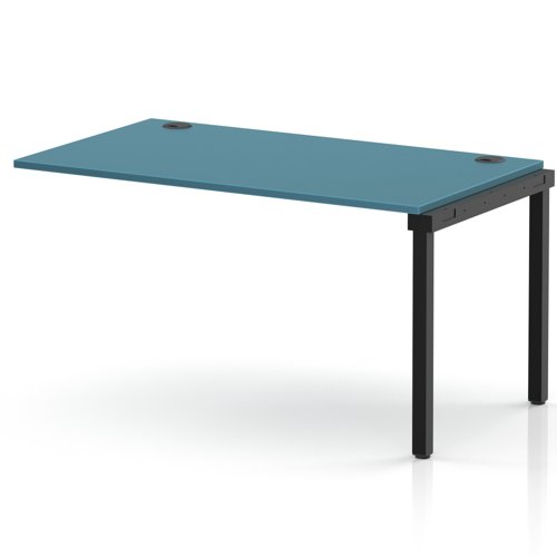 Impulse Bench Single Row Ext Kit 1400 Black Frame Office Bench Desk Dark Teal