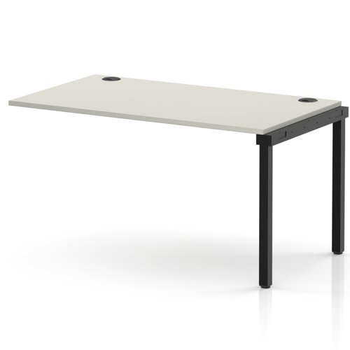 Impulse Bench Single Row Ext Kit 1400 Black Frame Office Bench Desk Dove Grey