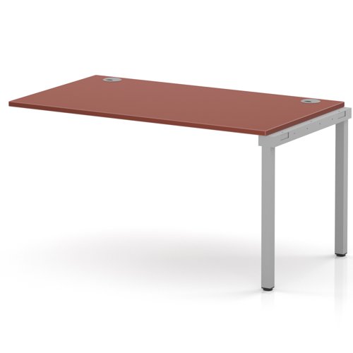 Impulse Bench Single Row Ext Kit 1400 Silver Frame Office Bench Desk Brick Red