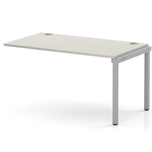 Impulse Bench Single Row Ext Kit 1400 Silver Frame Office Bench Desk Dove Grey