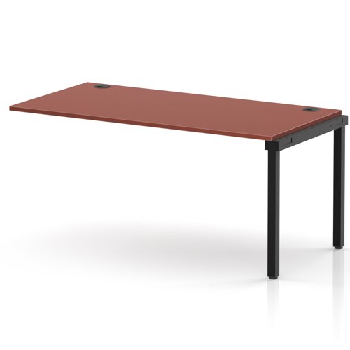 Impulse Bench Single Row Ext Kit 1600 Black Frame Office Bench Desk Brick Red