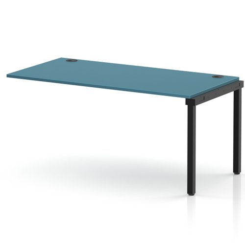 Impulse Bench Single Row Ext Kit 1600 Black Frame Office Bench Desk Dark Teal