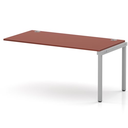 Impulse Bench Single Row Ext Kit 1600 Silver Frame Office Bench Desk Brick Red