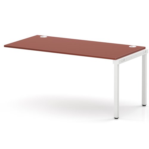 Impulse Bench Single Row Ext Kit 1600 White Frame Office Bench Desk Brick Red