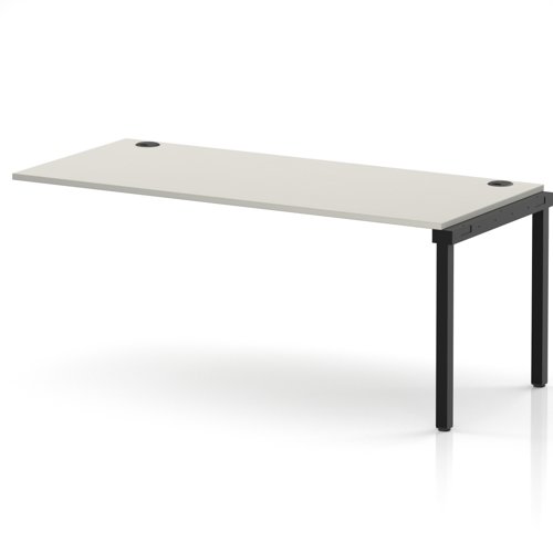 Impulse Bench Single Row Ext Kit 1800 Black Frame Office Bench Desk Dove Grey