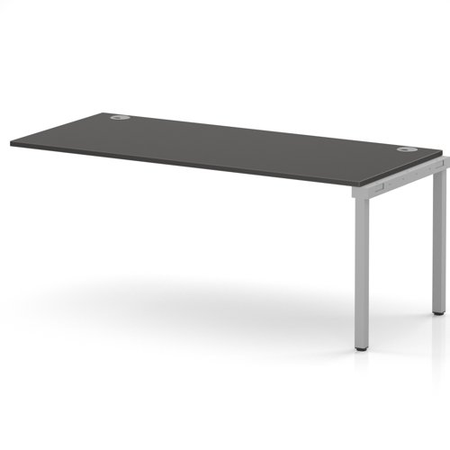 Impulse Bench Single Row Ext Kit 1800 Silver Frame Office Bench Desk Carbon Grey
