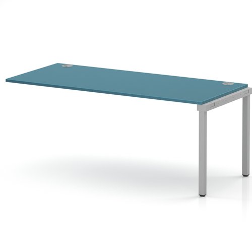 Impulse Bench Single Row Ext Kit 1800 Silver Frame Office Bench Desk Dark Teal