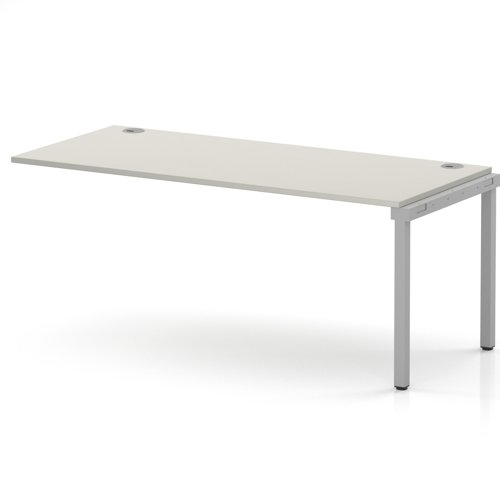 Impulse Bench Single Row Ext Kit 1800 Silver Frame Office Bench Desk Dove Grey