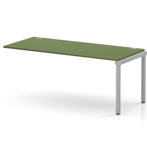 Impulse Bench Single Row Ext Kit 1800 Silver Frame Office Bench Desk Moss Green