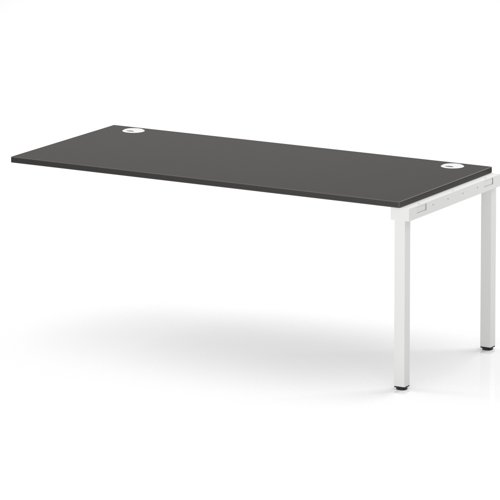Impulse Bench Single Row Ext Kit 1800 White Frame Office Bench Desk Carbon Grey