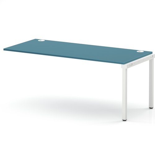 Impulse Bench Single Row Ext Kit 1800 White Frame Office Bench Desk Dark Teal