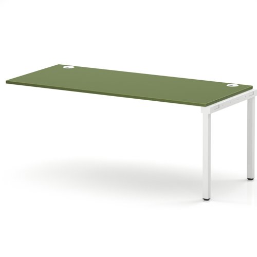 Impulse Bench Single Row Ext Kit 1800 White Frame Office Bench Desk Moss Green