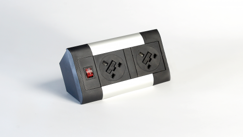 Impulse Desktop Module 2 x UK Sockets 1 x Neon Switch 1 x 500mm Lead to 3 Pole Connector