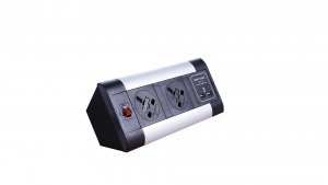 Impulse Desktop Module 2 x UK Sockets 1 x Neon Switch 1 x 500mm Lead to 3 Pole Connector with 1 x Smart Charge (Made-to-order 10 working day lead time)