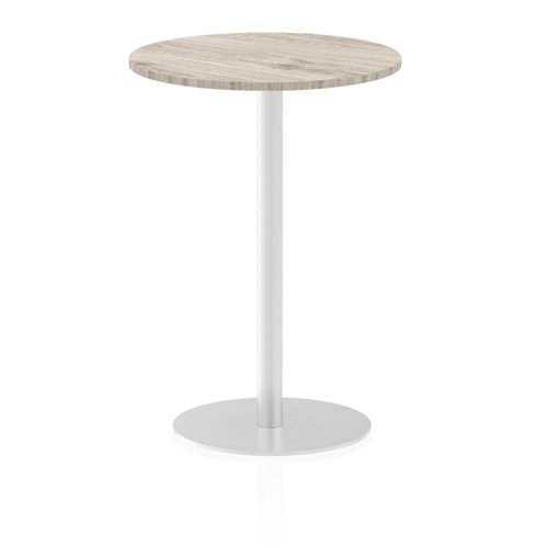 Dynamic Italia 600mm Poseur Round Table Grey Oak Top 1145mm High Leg ITL0117 28176DY Buy online at Office 5Star or contact us Tel 01594 810081 for assistance