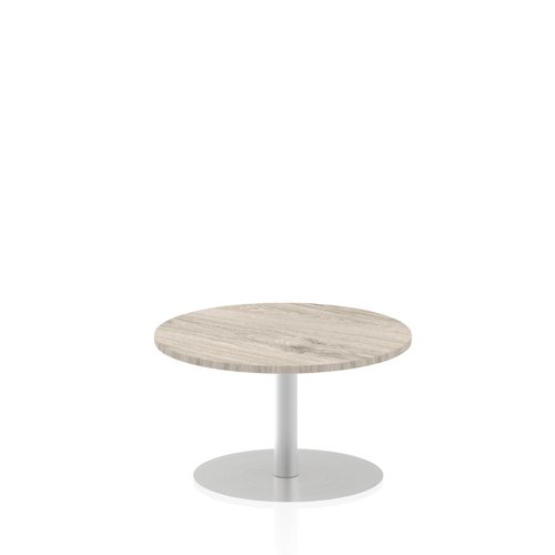 ITL0123 Italia 800mm Poseur Round Table Grey Oak Top 475mm High Leg