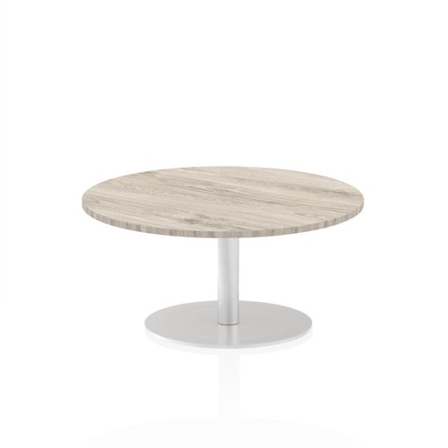 Dynamic Italia 1000mm Poseur Round Table Grey Oak Top 475mm High Leg ITL0141 26846DY
