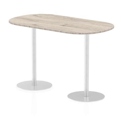 Dynamic Italia 1800mm Poseur Boardroom Table Grey Oak Top 1145mm High Leg ITL0189