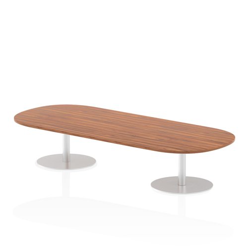 28078DY - Dynamic Italia 2400mm Poseur Boardroom Table Walnut Top 475mm High Leg ITL0191