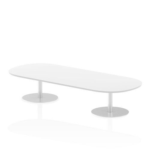 28099DY - Dynamic Italia 2400mm Poseur Boardroom Table White Top 475mm High Leg ITL0192