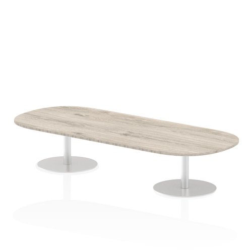28015DY - Dynamic Italia 2400mm Poseur Boardroom Table Grey Oak Top 475mm High Leg ITL0195