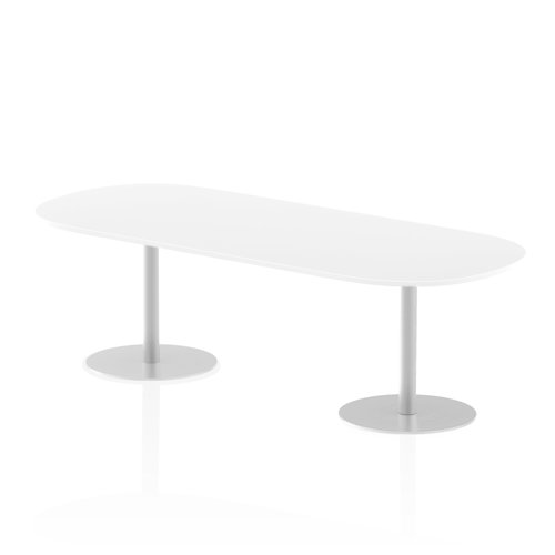 Dynamic Italia 2400mm Poseur Boardroom Table White Top 725mm High Leg ITL0198