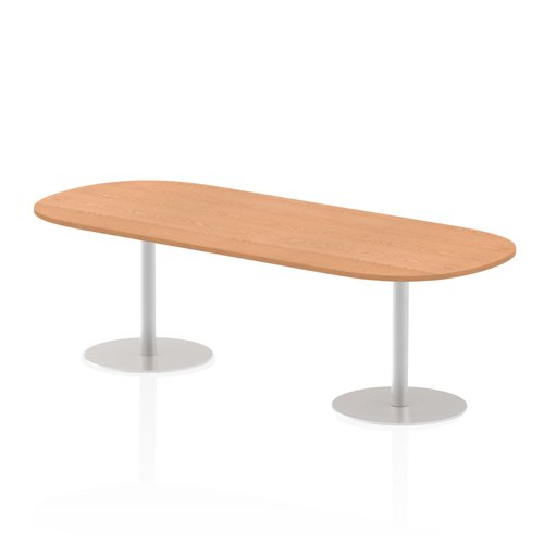 28064DY - Dynamic Italia 2400mm Poseur Boardroom Table Oak Top 725mm High Leg ITL0200