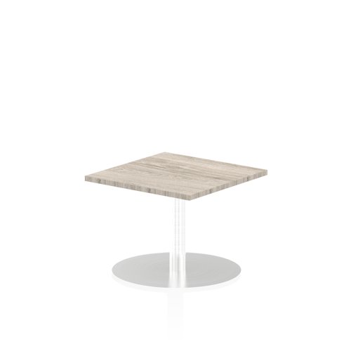 Dynamic Italia 600mm Poseur Square Table Grey Oak Top 475mm High Leg ITL0213