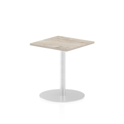Dynamic Italia 600mm Poseur Square Table Grey Oak Top 725mm High Leg ITL0219