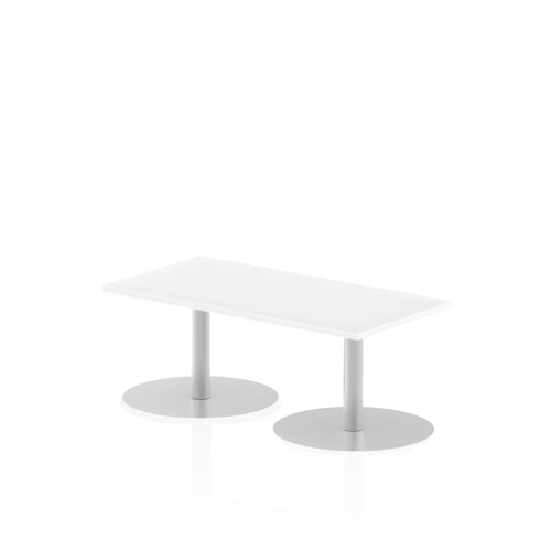 Italia 1200 x 600mm Poseur Rectangular Table White Top 475mm High Leg